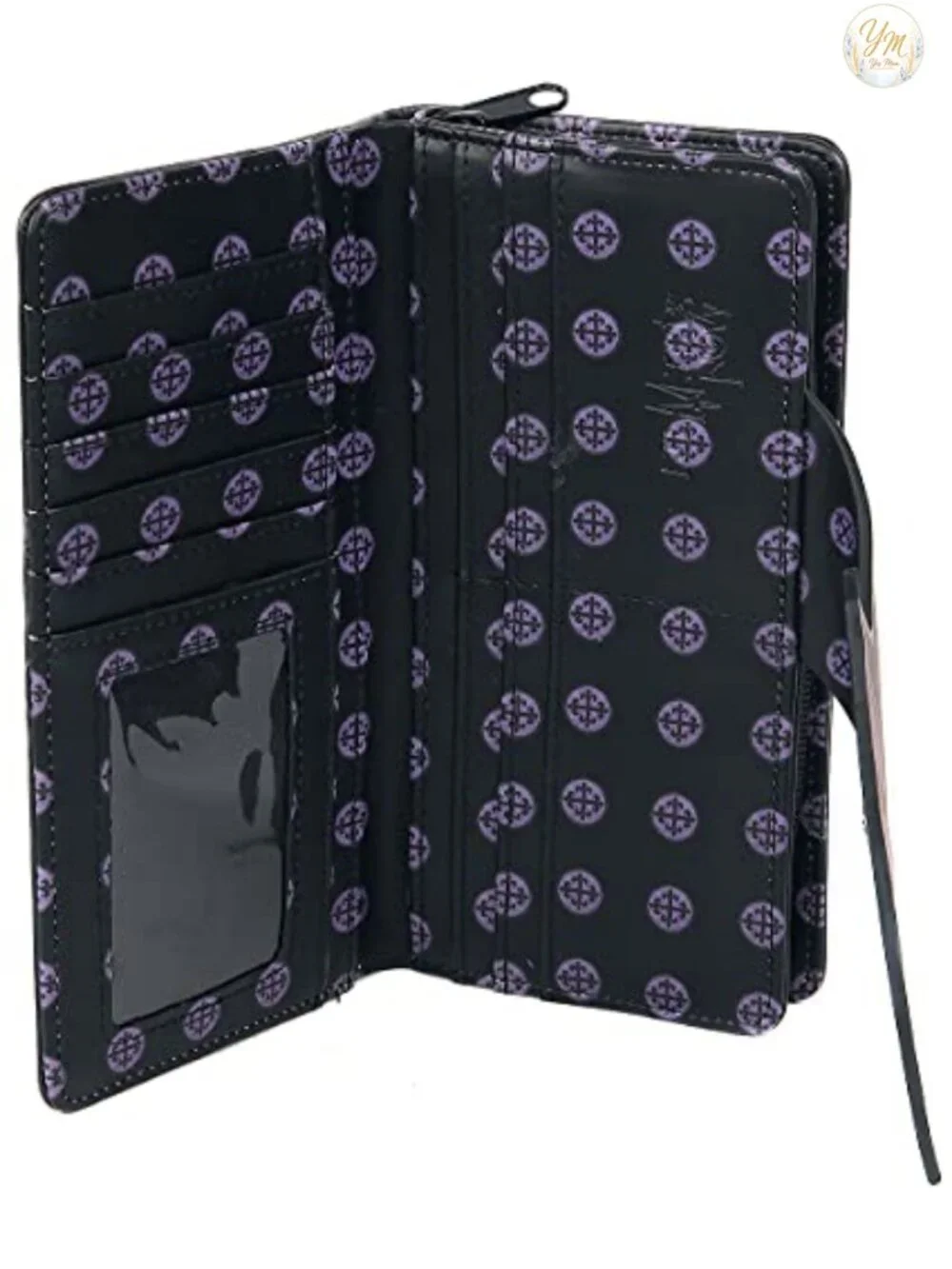 Gothic PU Leather Raven Skull Tri-Fold Wallet with Card Slots and Coin Pocket